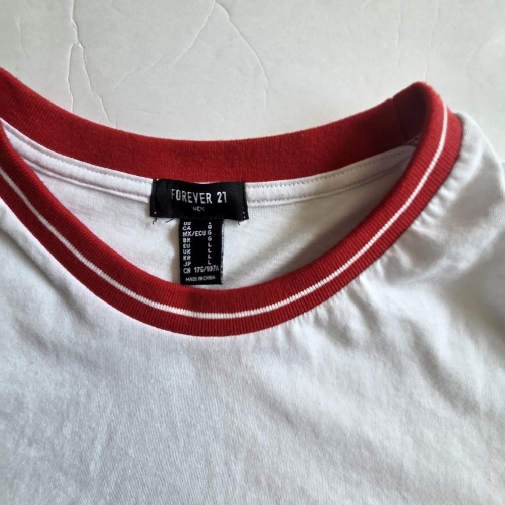 Colorblock Navy and White T‑Shirt with Red Trim - Picture 3 of 8